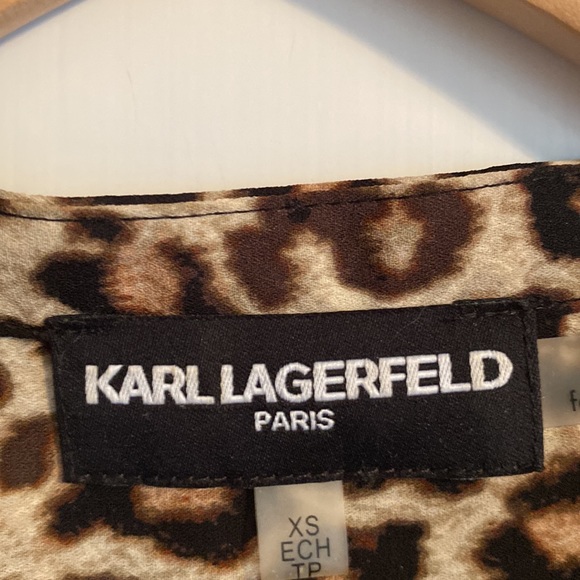 KARL LAGERFELD PARIS Leopard Print Blouse - Picture 5 of 8